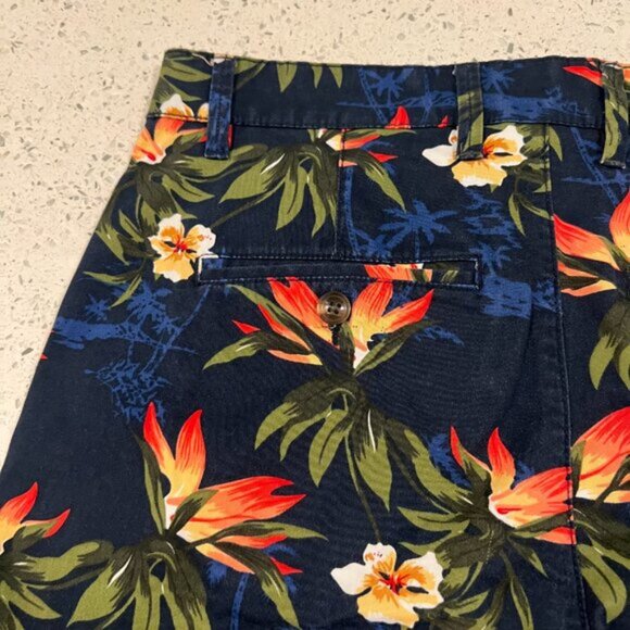 Like new DENIM FLOWER Navy Tropical Floral Chino Shorts Size 30 - Picture 13 of 14